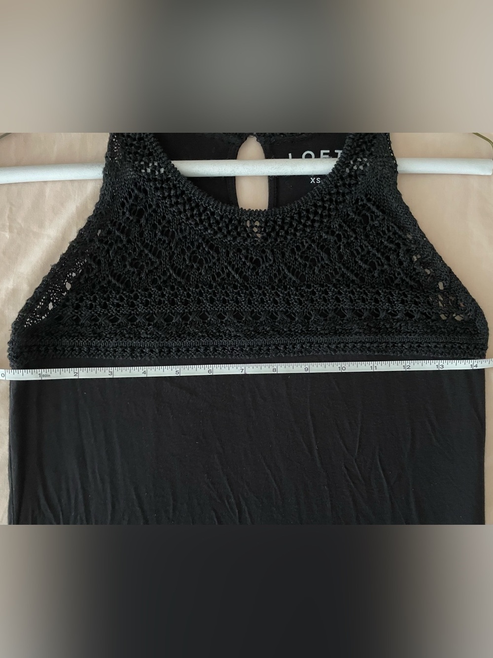 LOFT Crochet Black Sleeveless Top XS - Picture 6 of 7